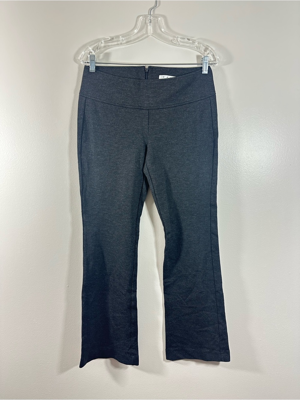 Cabi Size 6 Women’s gray Ponte knit flare leg slacks Trousers pants Style 966R